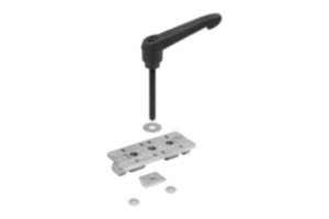 Profile slider with adjustable handle Profile slider with adjustable handle