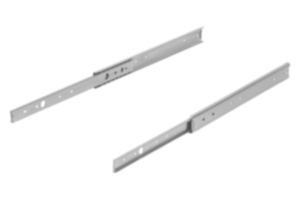 Telescopic slides, steel for side mounting, partial extension both sides, load capacity up to 50 kg Telescopic slides, steel for side mounting, partial extension both sides, load capacity up to 50 kg