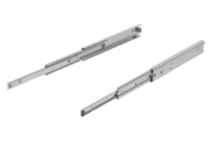 Telescopic slides, steel for side mounting, over-extension, load capacity up to 55 kg Telescopic slides, steel for side mounting, over-extension, load capacity up to 55 kg