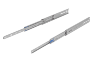 Telescopic slides, steel for side mounting, over-extension, load capacity up to 82 kg Telescopic slides, steel for side mounting, over-extension, load capacity up to 82 kg