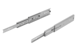 Glissières télescopiques en acier pour montage latéral, extension intégrale, résistance à la charge jusqu'à 160 kg Glissières télescopiques en acier pour montage latéral, extension intégrale, résistance à la charge jusqu'à 160 kg