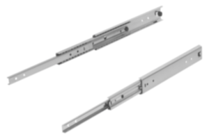 Carriles telescópicos de acero para montaje lateral, sobre extensión, capacidad de carga hasta 160 kg Carriles telescópicos de acero para montaje lateral, sobre extensión, capacidad de carga hasta 160 kg
