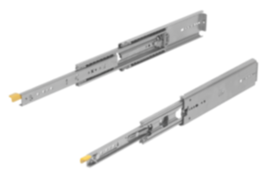 Carriles telescópicos de acero para montaje lateral, extensión completa, capacidad de carga hasta 272 kg Carriles telescópicos de acero para montaje lateral, extensión completa, capacidad de carga hasta 272 kg