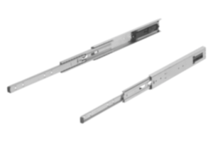 Carriles telescópicos de acero para montaje lateral, extensión completa, capacidad de carga hasta 55 kg Carriles telescópicos de acero para montaje lateral, extensión completa, capacidad de carga hasta 55 kg