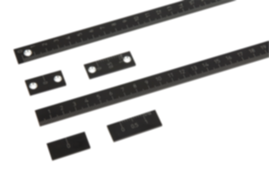 Linear scales, aluminum, self-adhesive or with holes, thickness 2 mm Linear scales, aluminum, self-adhesive or with holes, thickness 2 mm