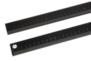 Linear scales, aluminum, self-adhesive or with holes, thickness 6 mm Linear scales, aluminum, self-adhesive or with holes, thickness 6 mm