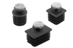 Bouchons d'ajustement en plastique avec surface de glissement en feutre pour tubes ronds et carrés Bouchons d'ajustement en plastique avec surface de glissement en feutre pour tubes ronds et carrés