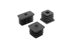 Bouchons à insert taraudé en plastique pour tubes carrés Bouchons à insert taraudé en plastique pour tubes carrés