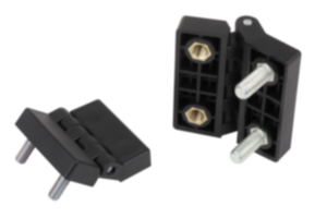Hinges plastic with bushing and fastening screws  Hinges plastic with bushing and fastening screws