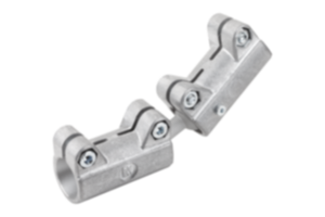 Tube clamps straight, aluminum with double ball joint Tube clamps straight, aluminum with double ball joint