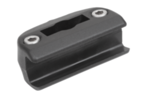 Pinces simples en plastique pour fers plats pour guides latéraux avec profil d’arrêt conique Pinces simples en plastique pour fers plats pour guides latéraux avec profil d’arrêt conique