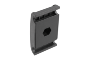 Pinces doubles en plastique pour guides latéraux ronds Pinces doubles en plastique pour guides latéraux ronds