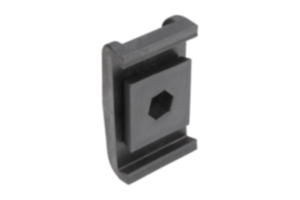 Pinces doubles en plastique pour guides latéraux avec profil d’arrêt conique Pinces doubles en plastique pour guides latéraux avec profil d’arrêt conique