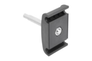 Pinces doubles en plastique avec boulon en inox pour guides latéraux ronds Pinces doubles en plastique avec boulon en inox pour guides latéraux ronds
