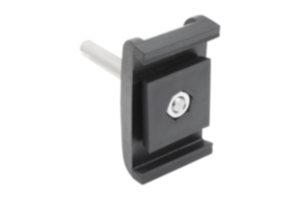 Pinces doubles en plastique avec boulon en inox pour guides latéraux avec profil d’arrêt conique Pinces doubles en plastique avec boulon en inox pour guides latéraux avec profil d’arrêt conique