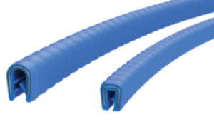 Profilés de protection des arêtes en silicone avec bande de serrage en inox intégrée, conformes FDA Profilés de protection des arêtes en silicone avec bande de serrage en inox intégrée, conformes FDA