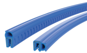 Profilés d’étanchéité et de protection des arêtes en silicone avec bande de serrage en inox intégrée, conformes FDA Profilés d’étanchéité et de protection des arêtes en silicone avec bande de serrage en inox intégrée, conformes FDA
