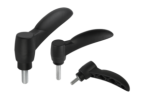 adjustable handles ECO, plastic with external thread, threaded insert blue passivated steel adjustable handles ECO, plastic with external thread, threaded insert blue passivated steel