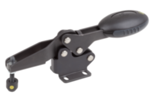 Horizontal antistatic toggle clamps with flat foot and adjustable clamping spindle Horizontal antistatic toggle clamps with flat foot and adjustable clamping spindle