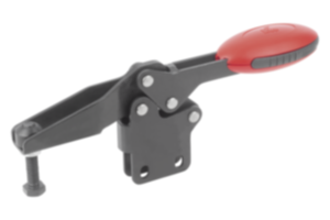 Toggle clamps horizontal with straight foot and adjustable clamping spindle Toggle clamps horizontal with straight foot and adjustable clamping spindle