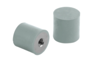 Rubber buffers stainless steel type E cylindrical with internal thread, gray Rubber buffers stainless steel type E cylindrical with internal thread, gray