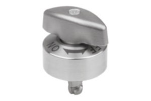 Quarter-turn clamp locks stainless steel, knob plastic or Quarter-turn clamp locks stainless steel, knob plastic or