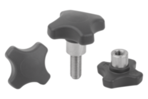 Palm grips, antibacterial plastic with protruding steel bushing Palm grips, antibacterial plastic with protruding steel bushing