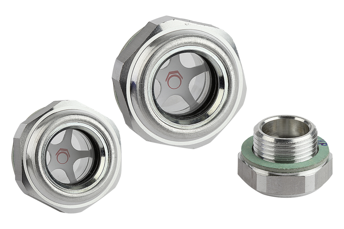 4 Mirillas De Aceite Para Compresor De Aire - 1" NPT, Aleación Aluminio + Vidrio Templado - Máximo 217 PSI, 110°C - Con Punto Rojo Indicador