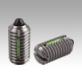 Spring Plungers with thread lock, pin style, slotted, stainless steel, standard end pressure, metric