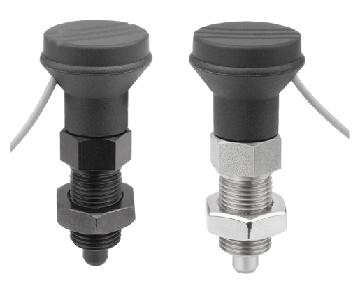 Indexing plungers steel or stainless steel with status sensor, hardwired, style B