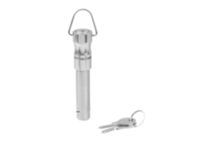 Ball lock pins, stainless steel, lockable, style B with grip hollow and ring