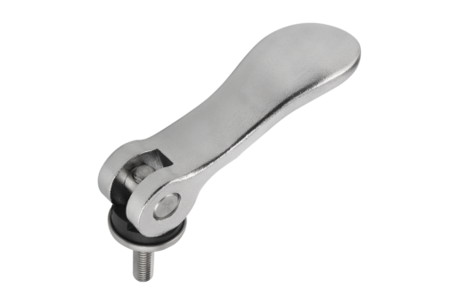 Cam levers, steel with external thread, plastic thrust washer and steel stud - inch