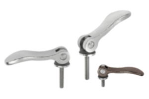 Adjustable Cam Levers with external thread, all stainless steel, inch