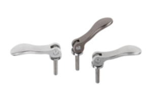 Adjustable Cam Levers in stainless steel with external thread, thrust washer entirely stainless steel