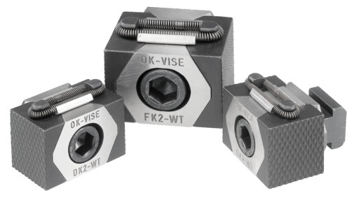 Wedge clamps double wedge, jaw faces serrated