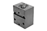 Vérin-bloc hydraulique avec racleur métallique à double / simple effet avec rappel par ressort, forme C