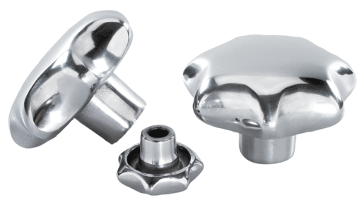 Boutons étoile aluminium similaires à DIN 6336