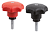 Star grips, plastic with safety function, with male thread, inch