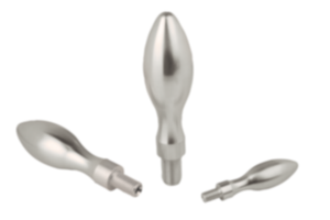 Machine handles fixed DIN 39 Style E, stainless steel