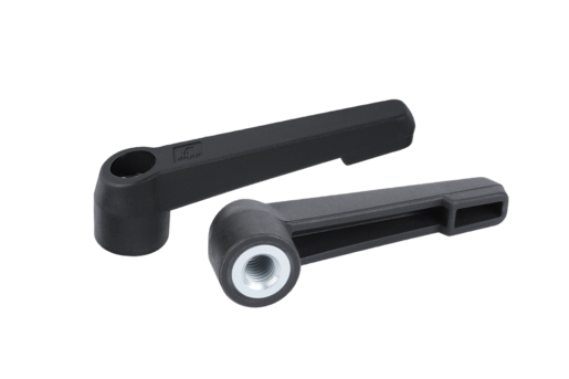 Non-adjustable clamp levers with internal thread