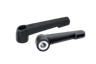Non-adjustable clamp levers with locating hole