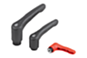 Manette indexable de sécurité en plastique avec insert taraudé
