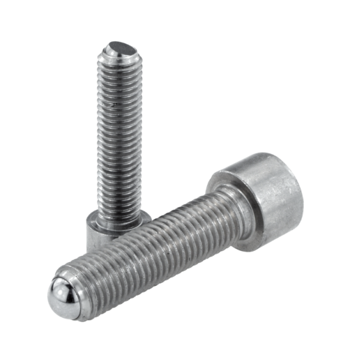 Ball-end thrust screws with head stainless steel