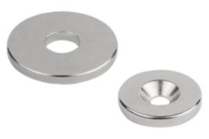 Magnets raw with hole, NdFeB, disc form