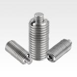 Spring plungers with hexagon socket and flattened thrust pin, stainless steel