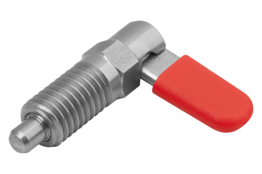Doigts d'indexage verrouillables en inox avec butée, forme C, avec capuchon de verrouillage, sans écrou, métriques