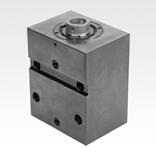 Block cylinder, hydraulic with metal wiper, double / single acting with spring return, Form C