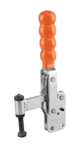 Toggle clamps vertical with straight foot and fixed clamping spindle