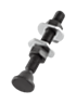 Clamping spindles with swivel foot