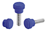 Knurled knobs, plastic, visually detectable